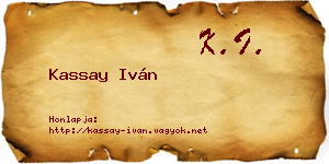 Kassay Iván névjegykártya